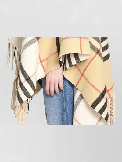 Burberry Check Pattern Cape Open Front Design In Animal Print