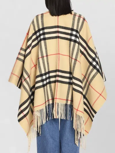 Burberry Check Pattern Cape Open Front Design In Animal Print