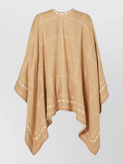 Fendi Draped Patterned Cape Jacket Collection In Neutral
