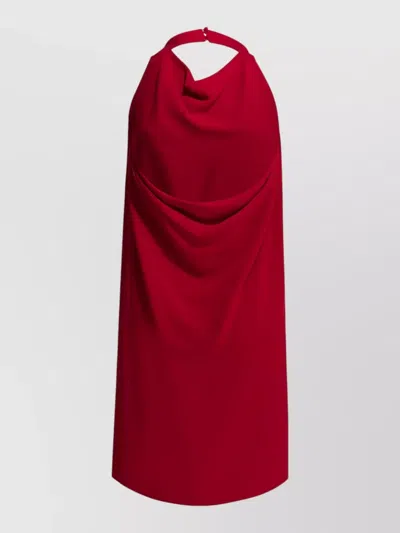 Valentino Womens Paris Halter-neck Silk-crepe Mini Dress In Red