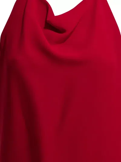 Valentino Womens Paris Halter-neck Silk-crepe Mini Dress In Red