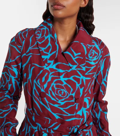 Dries Van Noten Printed Twill Coat In Brown
