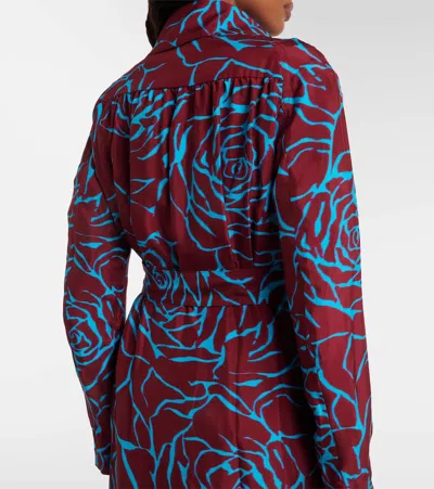 Dries Van Noten Printed Twill Coat In Brown