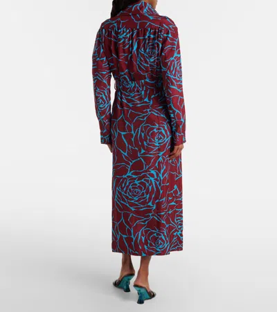 Dries Van Noten Printed Twill Coat In Brown