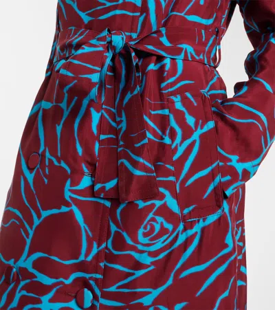 Dries Van Noten Printed Twill Coat In Brown
