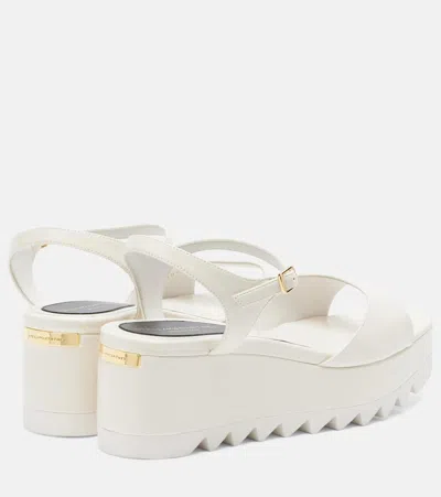 Stella Mccartney White Ankle-strap Wedges In Neutral