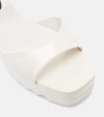 Stella Mccartney White Ankle-strap Wedges In Neutral