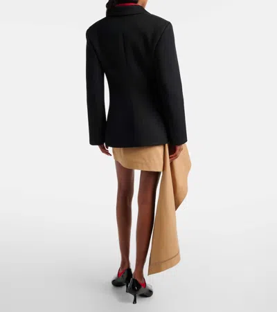 Loewe Womens Beige Draped-side Asymmetric-hem Cotton-blend Mini Skirt In Multi