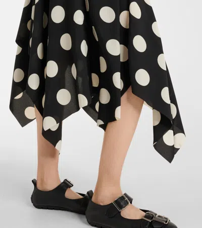 Junya Watanabe Polka Dot Halter Midi Dress Asymmetric Lace In Multi