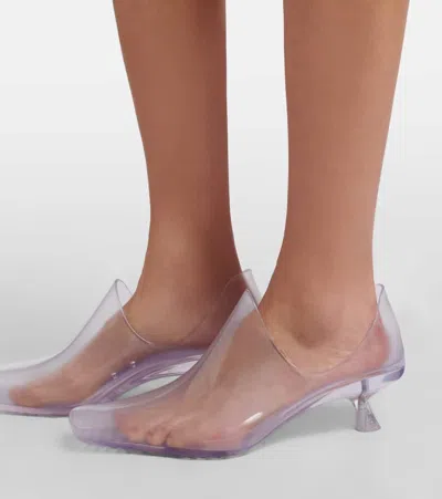 Loewe Emily Aqua Bootie 45 In Rubber With Multicolor Socks Pumps White