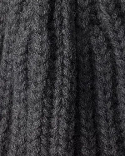 Prada Logo-plaque Beanie Hat In Gray