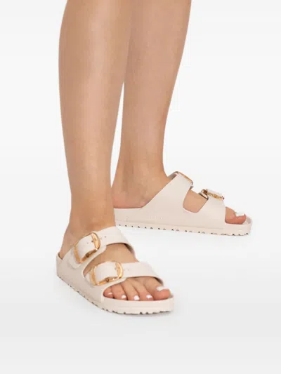 Birkenstock Arizona Big Buckle Eva Eggshell Two Bar Mules In Black