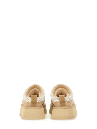 Ugg Tazz Beige Sabot With Embossed Logo In Suede Woman In Multi