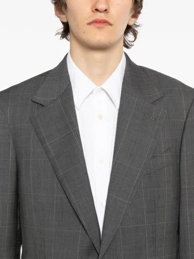 Tom Ford Checked Suit In Gray