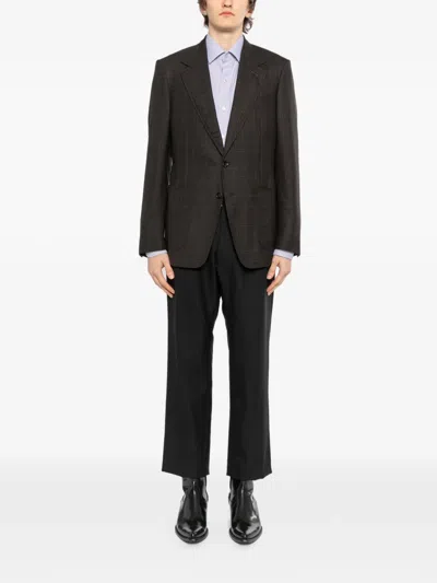 Tom Ford Plaid Blazer In Black