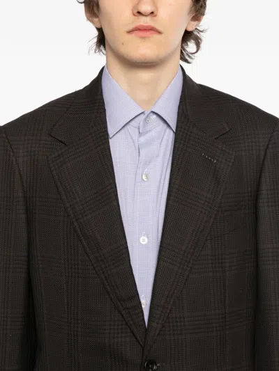 Tom Ford Plaid Blazer In Black
