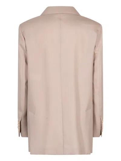 Max Mara Double-breasted Wool Blend Blazer In Pink