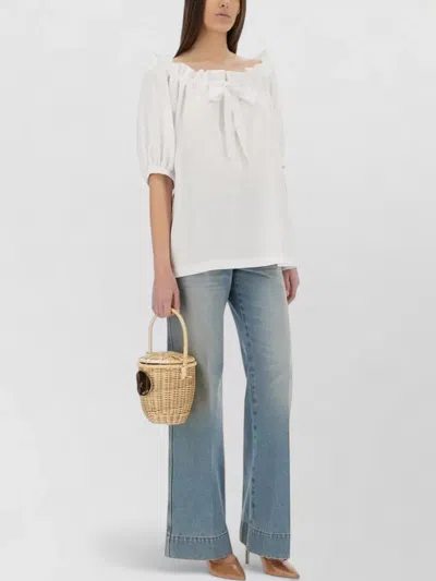 Patou Drawstring Organic Cotton T-shirt In White