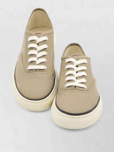 Jacquemus Cotton Low-top Sneakers With Embroidered Logo In Brown