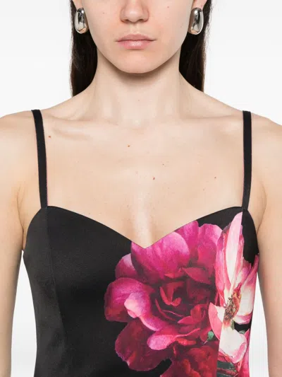 Alice And Olivia Nina Sweetheart Spaghetti Strap Mini Dress Empress Bloom Black In Multi
