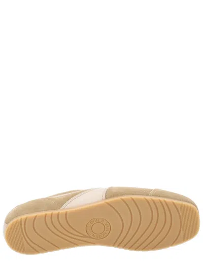 Dries Van Noten Women Beige Low-top Sneakers With Two-tone Lace-up In Suede Woman In White