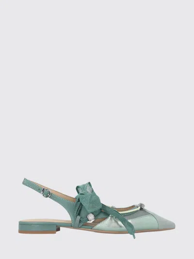 Pinko Bow Pointed Toe Slingback Pumps In Green