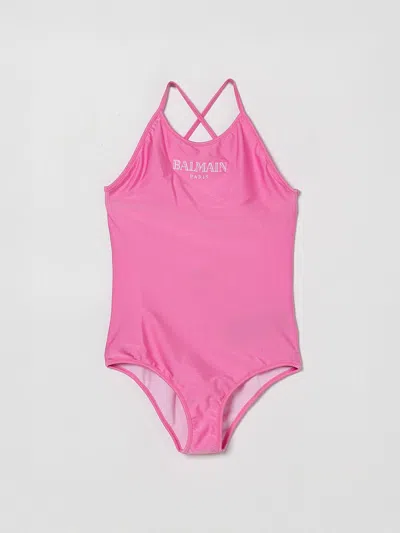 Balmain Thin Straps Swimsuit In Pink