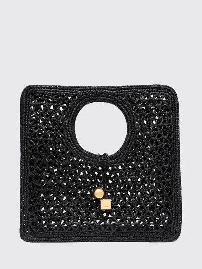 Jacquemus Celine Chestnut Brown Calf Leather Classique Triomphe Bag In Black