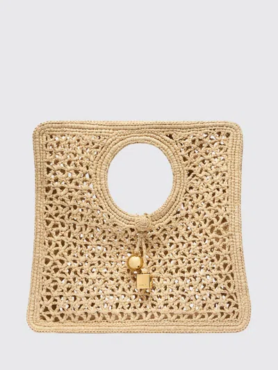 Jacquemus Small The Spiaggia Circular-handle Crochet Tote Bag In Nude