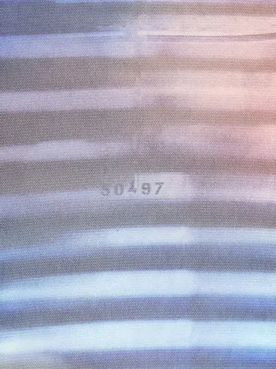 Jean Paul Gaultier Long Mesh Dress With Air Print And Crew Neck In Blue