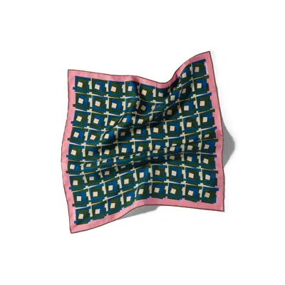 Miu Miu Rectangular Scarf Soft Texture Geometric Pattern In Green