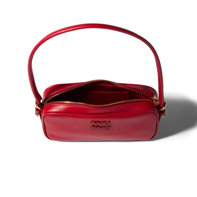 Miu Miu Leather Pouch In Red