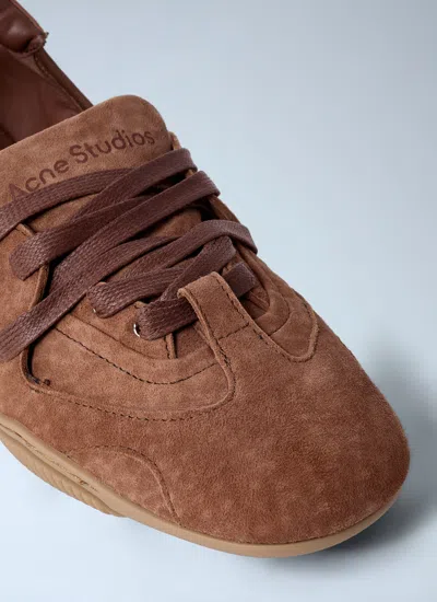 Acne Studios Brown Sneakers With Classic Silhouette And Smooth Finish