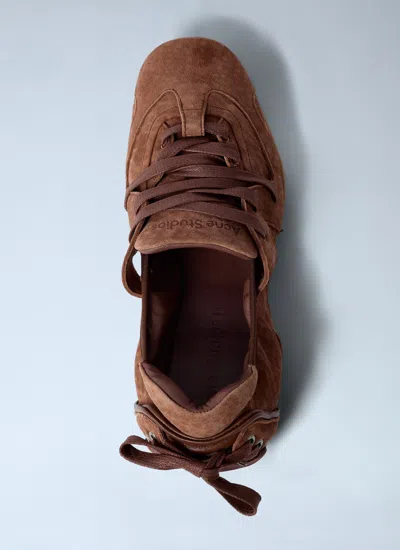 Acne Studios Brown Sneakers With Classic Silhouette And Smooth Finish