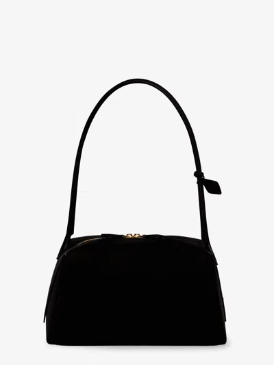 Alaïa Le Bouledogue Bowling Shoulder Bag In Nubuck Leather In Black