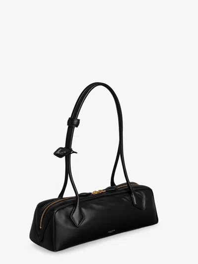 Alaïa Alaia Women Charcoal Suede Medium Le Teckel Shoulder Bag In Black