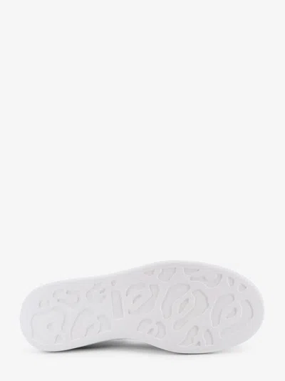 Alexander Mcqueen Women White Low Top Sneakers With Logo Lettering On Tongue And Heel In Leather Wom