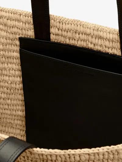 Ami Alexandre Mattiussi Ami Paris Women Ami De Coeur Raffia Shoulder Bag In Brown