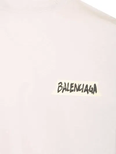Balenciaga Oversized Logo-print Cotton-jersey T-shirt In Pink