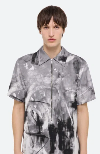 Helmut Lang Zip Scribble Shirt In Neutral