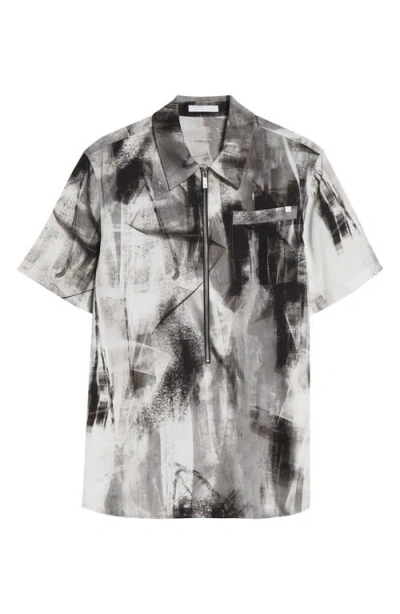 Helmut Lang Zip Scribble Shirt In Neutral