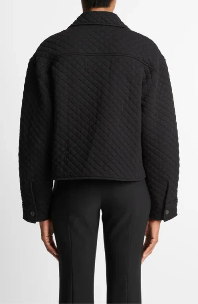 Vince Cotton Blend Quilted Jacket In Black
