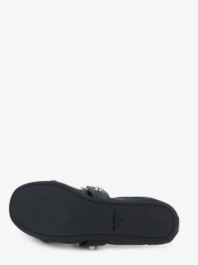 Balenciaga City Black Ballet Flats In Arena Lambskin Leather