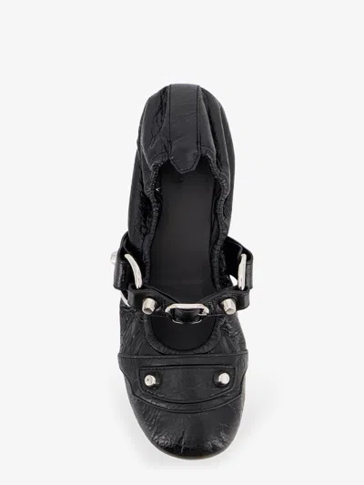 Balenciaga City Black Ballet Flats In Arena Lambskin Leather