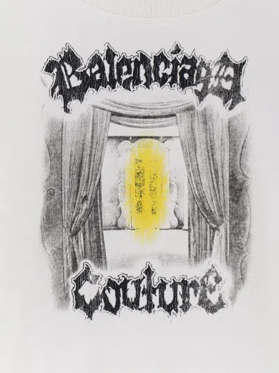 Balenciaga Cotton Salon De Couture Cropped T-shirt In White