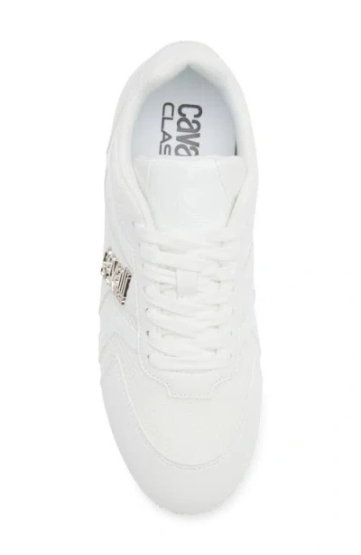 Roberto Cavalli Mesh Panel Training Sneaker In White