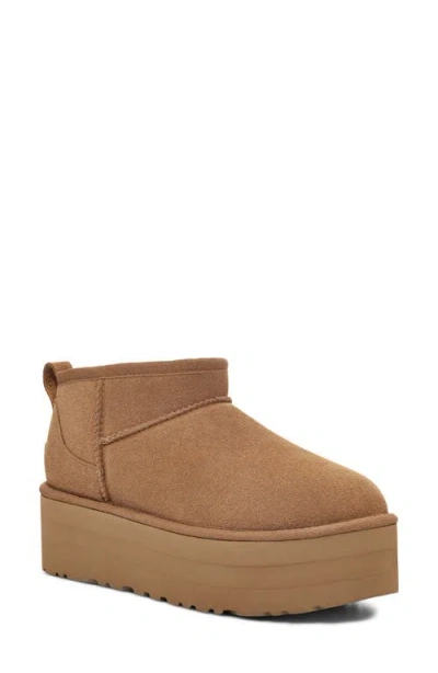 Ugg Suede Classic Ultra Mini Platform Boots In Brown