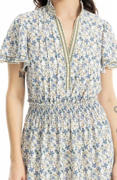 Max Studio Flutter Sleeve Maxi Dress In Multi