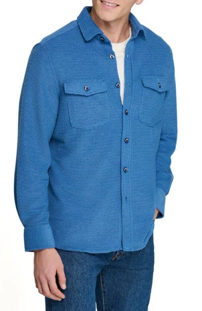 Construct Slim Fit Shirt Jacket In Blue