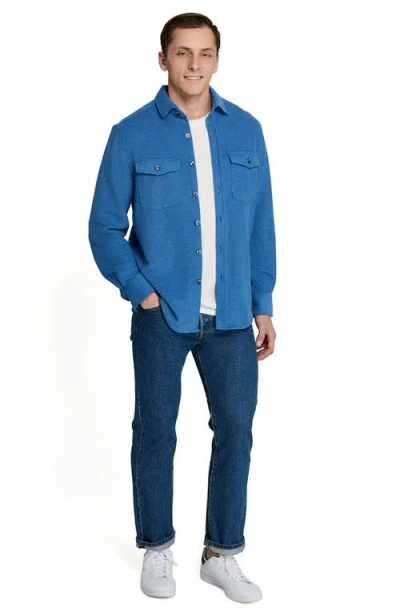 Construct Slim Fit Shirt Jacket In Blue